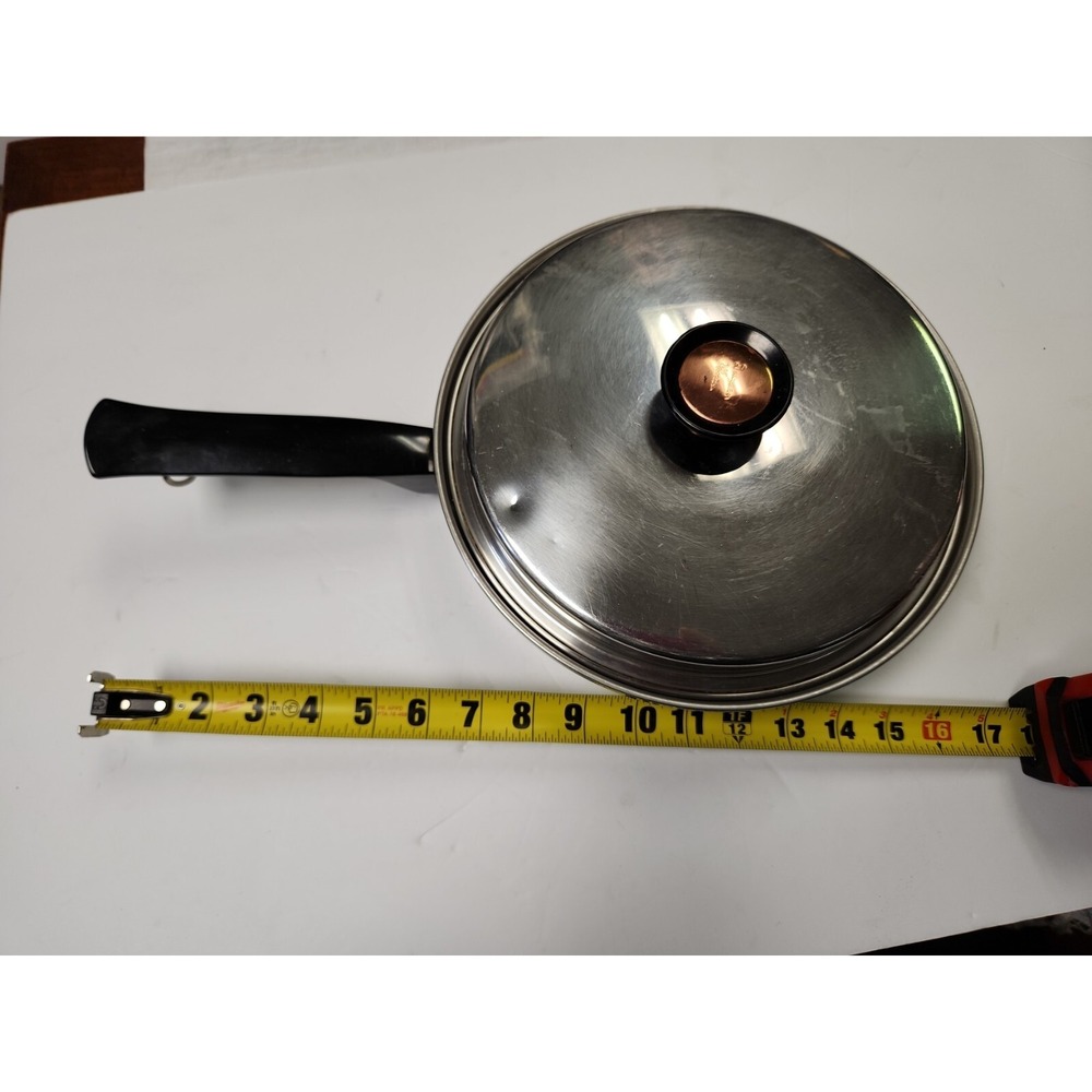 Duncan Hines 3 Ply 18-8 Stainless Steel‎ Skillet Fry Pan & Lid - 10 1/2" USA